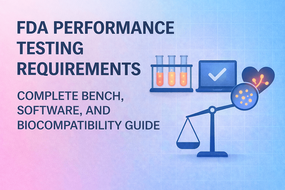 FDA Performance Testing Requirements: Complete Bench, Software, and Biocompatibility Guide