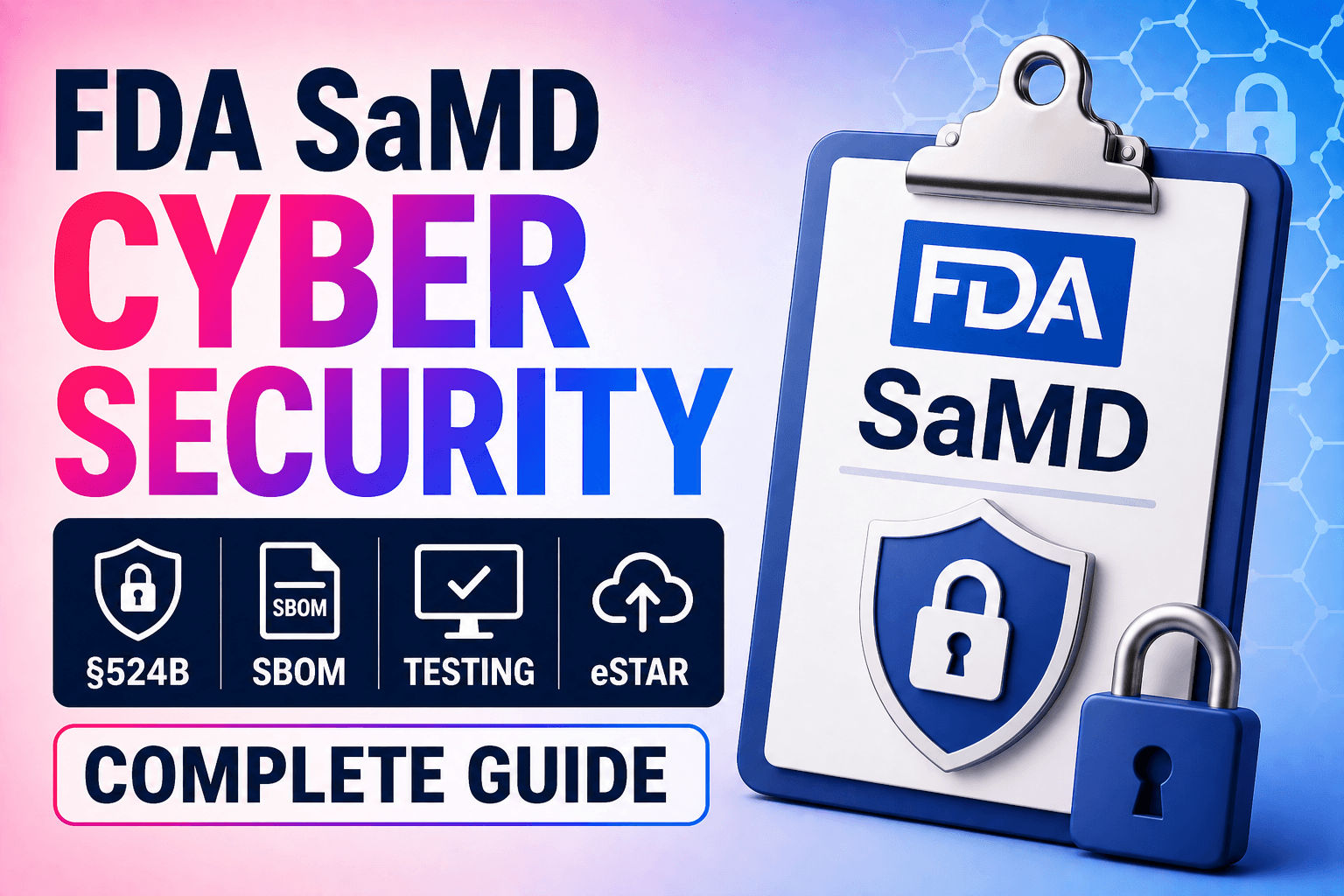 FDA SaMD Cybersecurity: §524B, SBOM, Testing & eSTAR Complete Guide